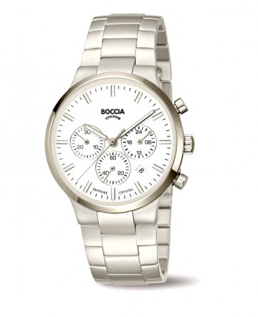 Montre titane chrono cadran blanc