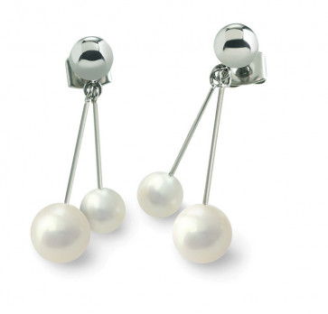 Boucles perles de culture blanches