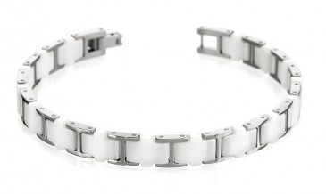 Bracelet Titane Or Rose et Céramique noire