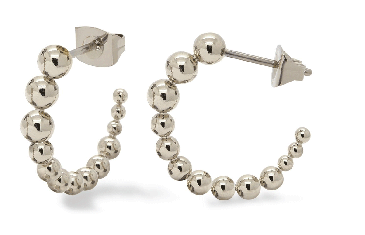 Créoles titane motif billes