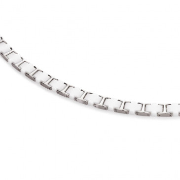 Collier titane et céramique blanche