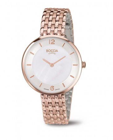 Bracelet montre Titane Or rose maille grain de riz