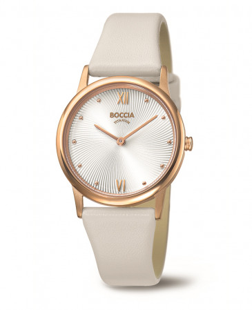 montre dame Boccia sur cuir beige