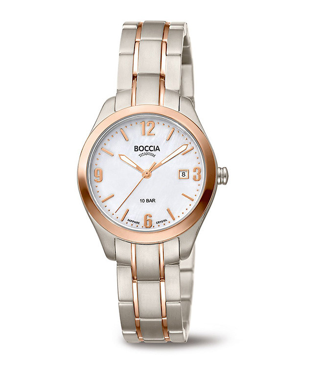 Montre femme en pur titane gris et rose sportive et coquette