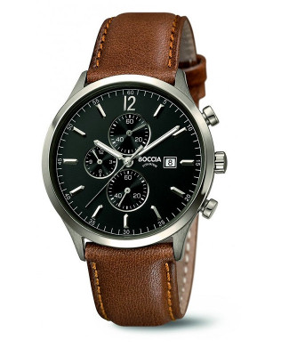 Montre chrono Cuir marron