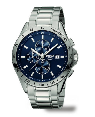 Montre homme chrono cadran bleu